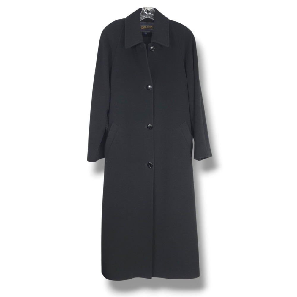 Pendleton Vintage Full Length Overcoat Single Breasted Black Classic Heritage 10